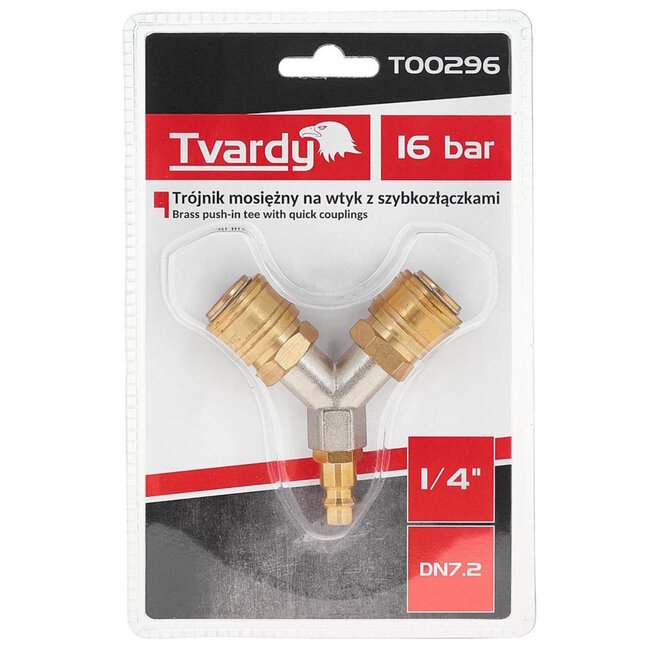 Tvardy Sterke messing luchtverdeler 1/4 inch met dubbele snelkoppelingen voor pneumatische systemen