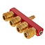 Tvardy Messing 4-weg luchtsplitter 1/4 inch met snelkoppelingen voor pneumatische systemen