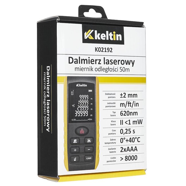 Keltin Digitale laser afstandsmeter 50 meter met hoekmeter en geheugenfunctie voor nauwkeurige metingen