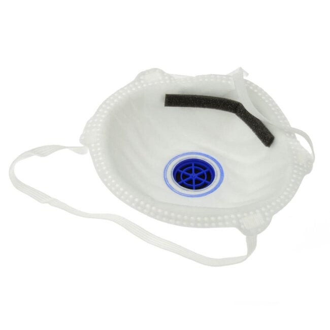GEKO FFP2 stofmasker met ventiel voor ademhalingsbescherming bij bouw en industrie - set van 10
