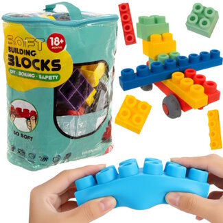 Ruhhy Sensorische rubberen bouwblokken voor peuters – zachte veilige speelset van 80 stuks