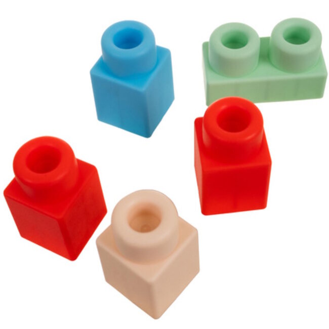 Ruhhy Zachte rubberen sensorische bouwblokken 30 stuks – veilig, educatief speelgoed voor peuters