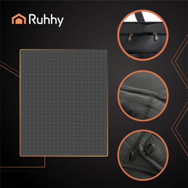 Ruhhy verzwaringsdeken 10 kg – grijze dubbelzijdige deken 200x220 cm voor rust en ontspanning