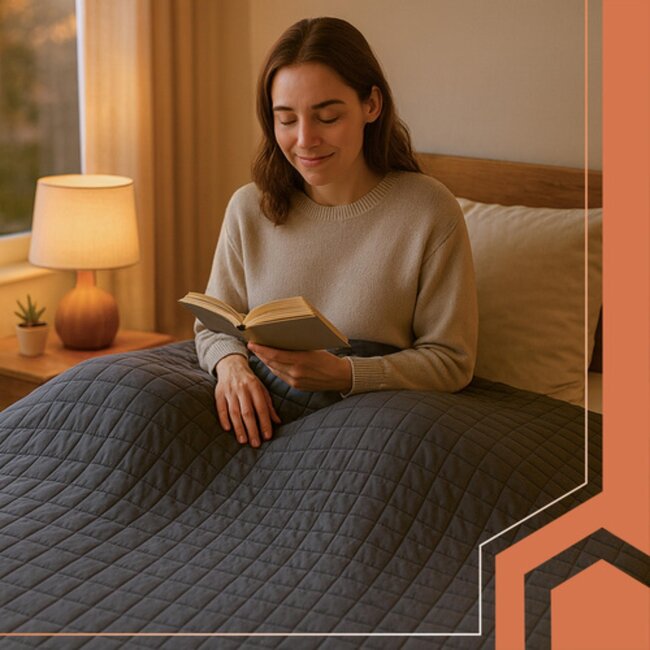 Ruhhy verzwaringsdeken 10 kg – grijze dubbelzijdige deken 200x220 cm voor rust en ontspanning