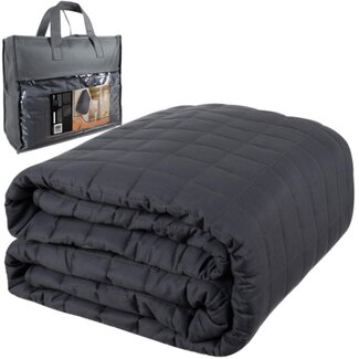 Ruhhy Verzwaringsdeken 10 kg – grijze dubbelzijdige deken 200x220 cm voor rust en ontspanning