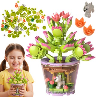 Ruhhy Creatieve bloemen bouwblokken 172 stuks – educatieve en kleurrijke 3D bouwset voor kinderen