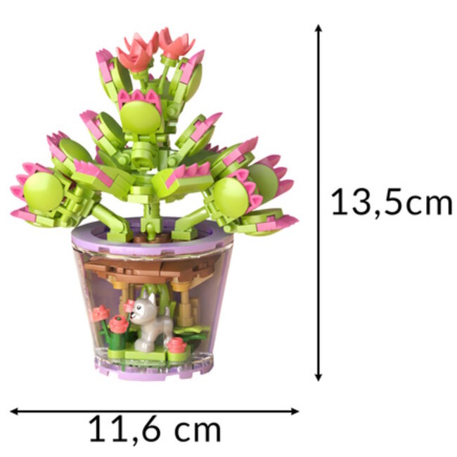 Ruhhy Creatieve bloemen bouwblokken 172 stuks – educatieve en kleurrijke 3D bouwset voor kinderen