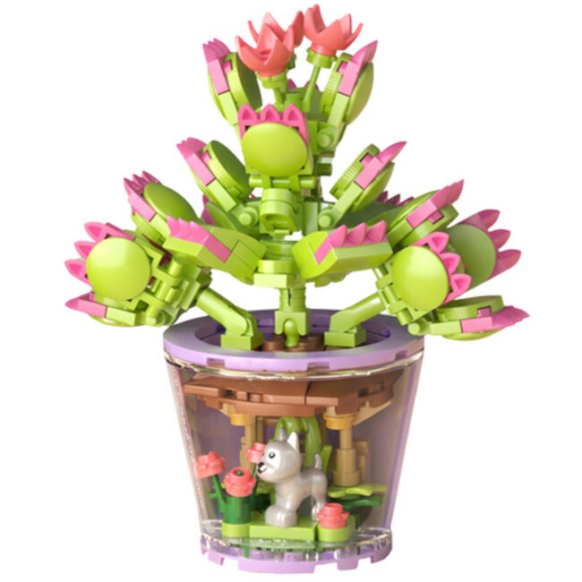 Ruhhy Creatieve bloemen bouwblokken 172 stuks – educatieve en kleurrijke 3D bouwset voor kinderen