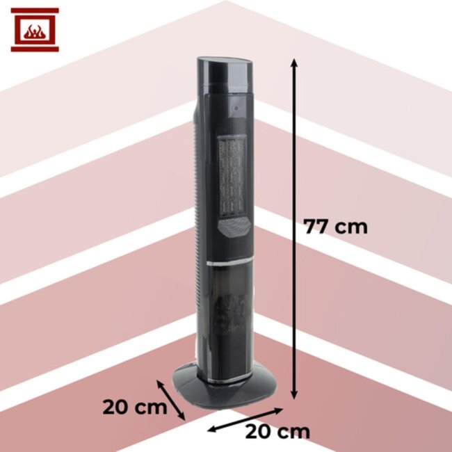 Kaminer elektrische kachel 2000W – met afstandsbediening, LED-display en realistisch vlameffect