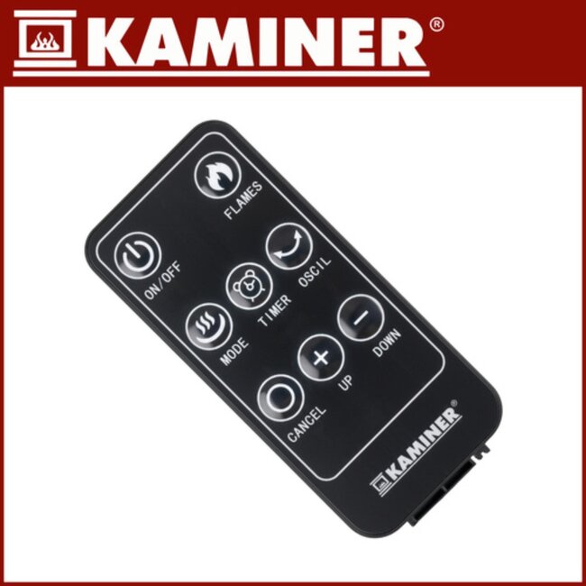Kaminer elektrische kachel 2000W – met afstandsbediening, LED-display en realistisch vlameffect