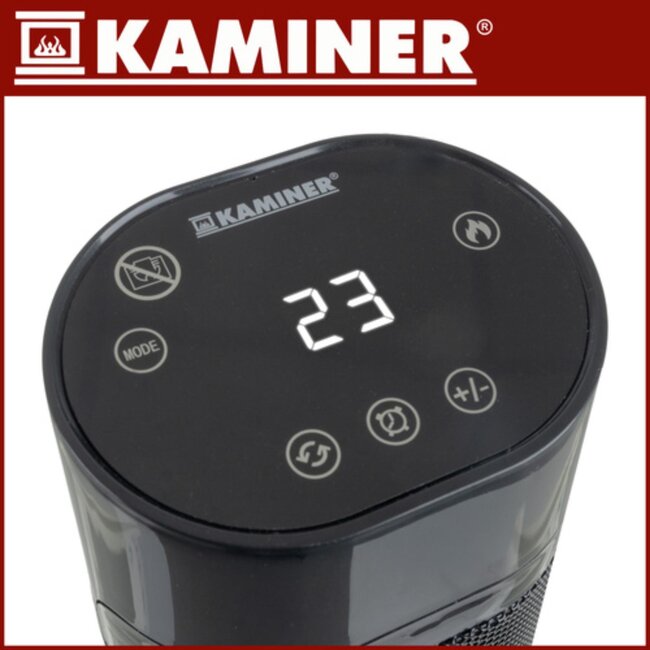 Kaminer elektrische kachel 2000W – met afstandsbediening, LED-display en realistisch vlameffect