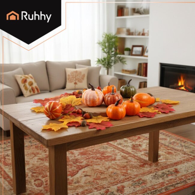 Ruhhy herfstdecoratie 50-delig – pompoenen, eikeltjes en bladeren in warme seizoenskleuren