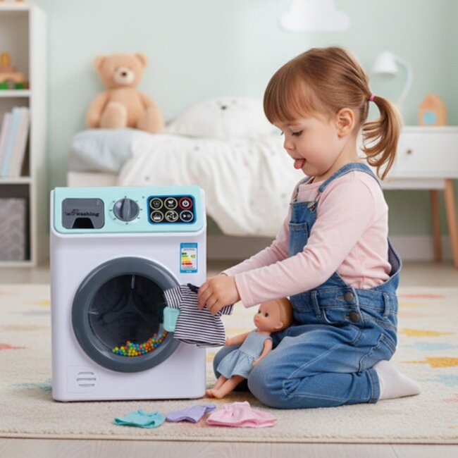 Ruhhy Interactieve speelgoedwasmachine voor kinderen – met licht, geluid en draaiende trommel
