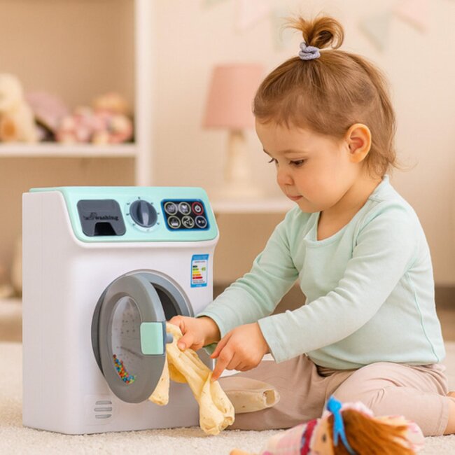 Ruhhy Interactieve speelgoedwasmachine voor kinderen – met licht, geluid en draaiende trommel