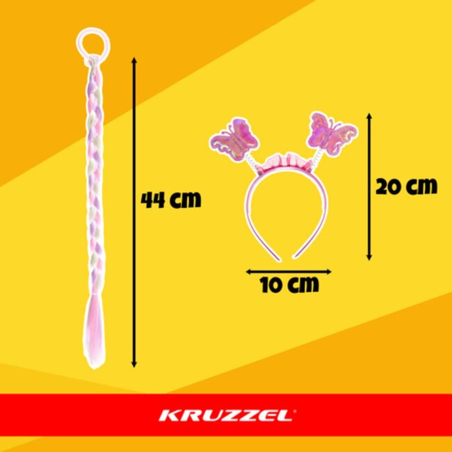 Ruhhy Kleurrijk vlinderkostuum voor kinderen van 3 tot 10 jaar – 6 delig – met vleugels, rokje en toverstaf