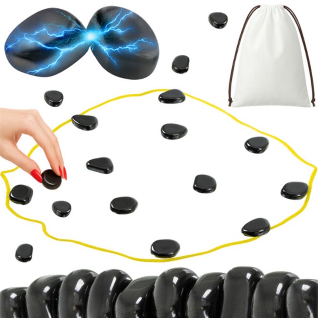 Kruzzel Magnetische stenen – set van 20 – compact denk- en strategiespel met koord en zakje