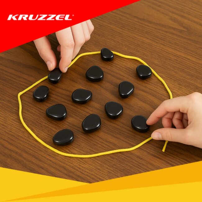 Kruzzel Magnetische stenen – set van 20 – compact denk- en strategiespel met koord en zakje