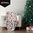 Ruhhy Witte kerstdeken 150x200 cm – zachte, lichte fleece plaid met feestelijk motief