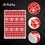 Ruhhy Zachte dubbelzijdige kerstdeken 130x170 cm – fleece plaid in rood en wit met feestelijk motief