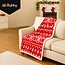 Ruhhy Zachte dubbelzijdige kerstdeken 130x170 cm – fleece plaid in rood en wit met feestelijk motief
