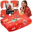 Ruhhy Grote flanellen kerstdeken 150x200 cm – warme plaid in rood met feestelijk patroon