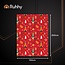 Ruhhy Grote flanellen kerstdeken 150x200 cm – warme plaid in rood met feestelijk patroon