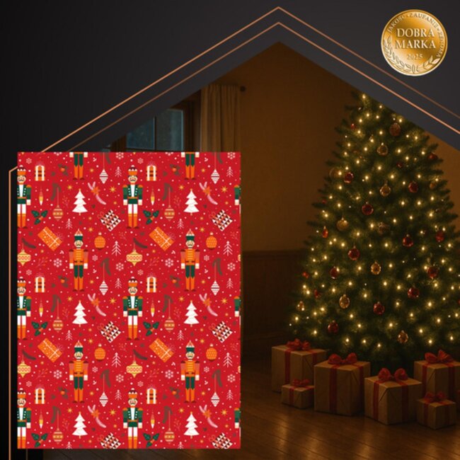 Ruhhy Grote flanellen kerstdeken 150x200 cm – warme plaid in rood met feestelijk patroon