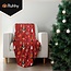 Ruhhy Grote flanellen kerstdeken 150x200 cm – warme plaid in rood met feestelijk patroon