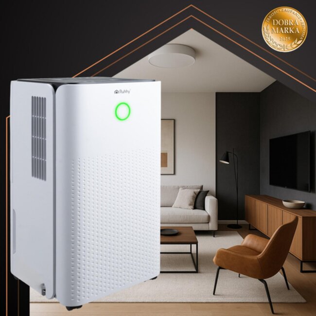 Ruhhy Stille luchtontvochtiger 12L/24u – met WiFi, hygrometer en automatische functies