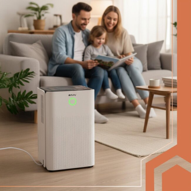 Ruhhy Stille luchtontvochtiger 12L/24u – met WiFi, hygrometer en automatische functies