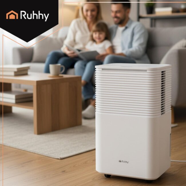 Ruhhy Dryzix 500 luchtontvochtiger 12L – stille WiFi ontvochtiger met display en automatische functies