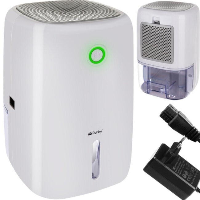 Ruhhy compacte luchtontvochtiger – stille Peltier ontvochtiger met automatische uitschakeling