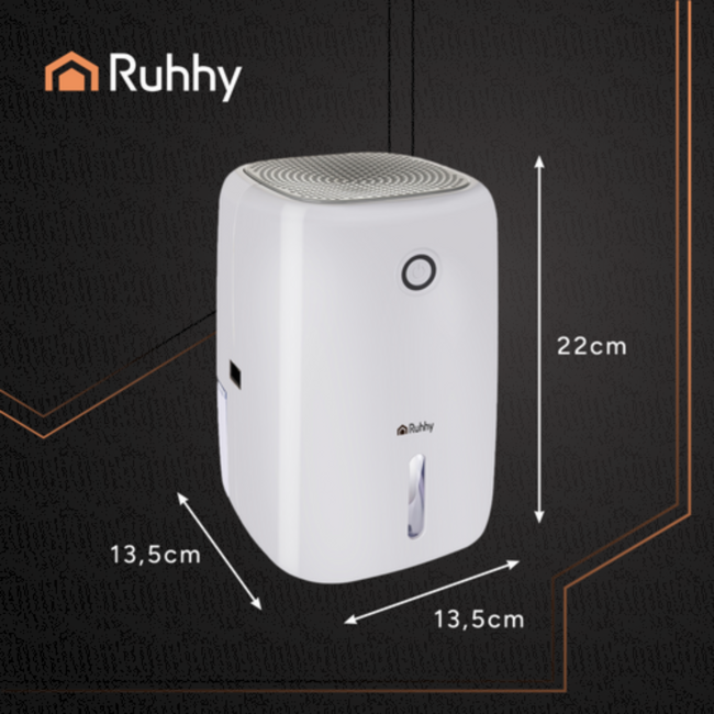 Ruhhy compacte luchtontvochtiger – stille Peltier ontvochtiger met automatische uitschakeling