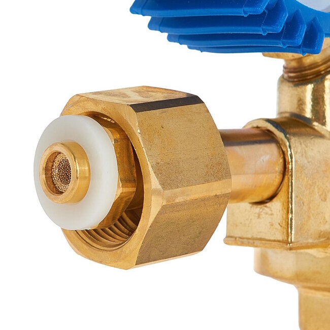 GEKO Zuurstofdrukregelaar 0–200 bar – messing reduceerventiel met dubbele manometers