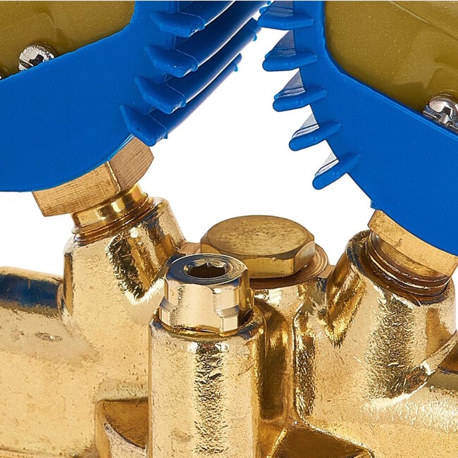 GEKO Zuurstofdrukregelaar 0–200 bar – messing reduceerventiel met dubbele manometers