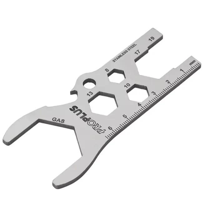 ProPlus Gasflessleutel multitool RVS met flessenopener, lineaal en sleutelmaten 8-30 mm