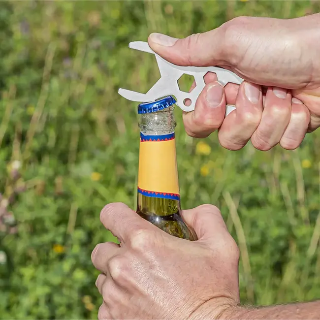 ProPlus Multifunctionele gasflessleutel RVS op kaart met lineaal, flessenopener en sleutelmaten 8-30 mm