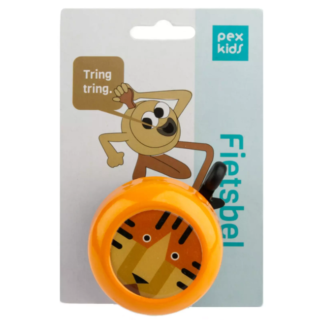 Pexkids Fietsbel met tijgerontwerp - Geel - Aluminium - Voor jongens