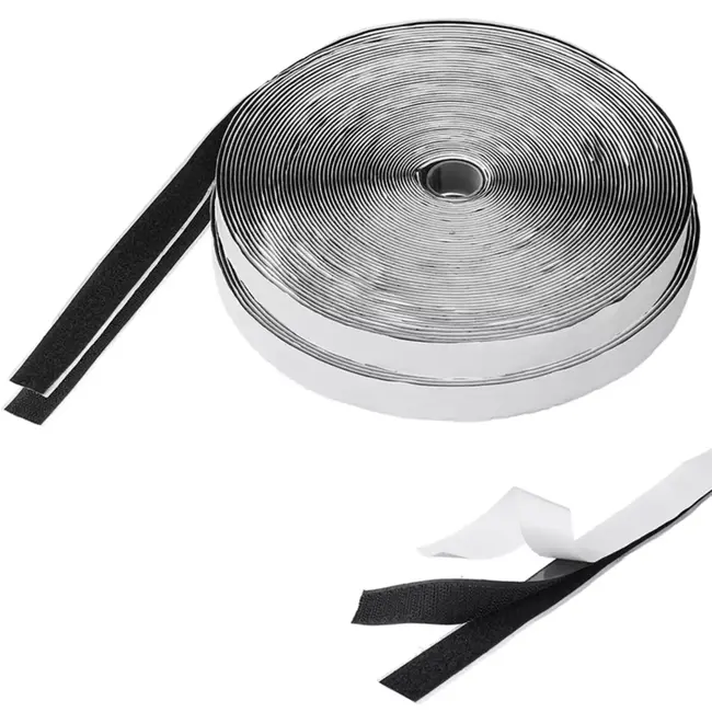 ProPlus Sterk zelfklevend klittenband 20 mm breed, nylon haak-en-lusband op rol van 20 meter