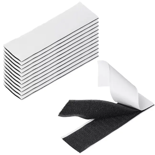 ProPlus Sterk zelfklevend klittenband 30 mm x 10 cm, nylon haak-en-lusband – set van 12 herbruikbare stroken