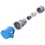 ProPlus CEE contrastekker 16A met LED spanningsindicatie en demontabele behuizing blauw/grijs