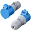 ProPlus CEE contrastekker 16A met LED spanningsindicatie en demontabele behuizing blauw/grijs