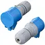 ProPlus CEE contrastekker 16A met LED spanningsindicatie en demontabele behuizing blauw/grijs