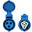 ProPlus CEE contrastekker 16A met LED spanningsindicatie en demontabele behuizing blauw/grijs