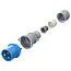 ProPlus CEE stekker 16A met LED spanningsindicatie en demontabele behuizing blauw/grijs
