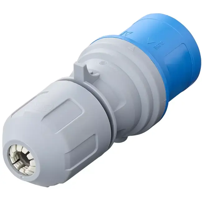 ProPlus CEE stekker 16A met LED spanningsindicatie en demontabele behuizing blauw/grijs