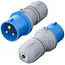 ProPlus CEE stekker 16A met LED spanningsindicatie en demontabele behuizing blauw/grijs