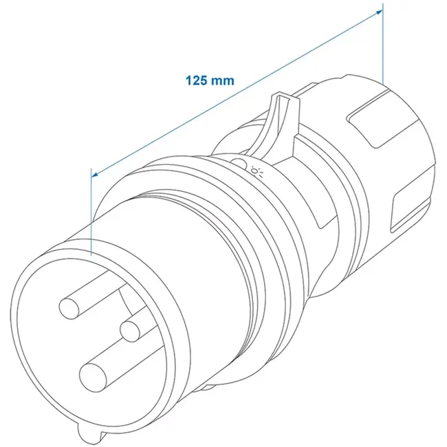 ProPlus CEE stekker 16A met LED spanningsindicatie en demontabele behuizing blauw/grijs