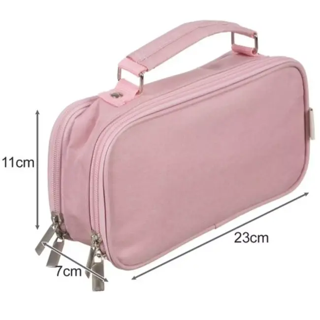 Maaleo Dubbel Uitschuifbare Etui - Roze - Twee Vakken en Praktische Indeling