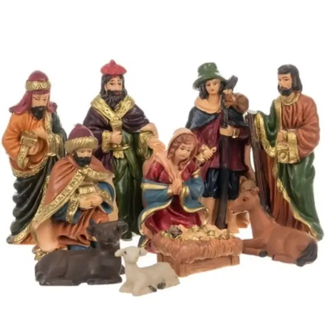 Ruhhy Kerststal Beeldjes Set – 10 Figuren voor Traditionele Kerstdecoratie